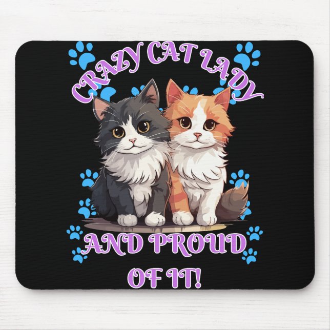 Alfombrilla De Ratón La loca dama del gato (Frente)