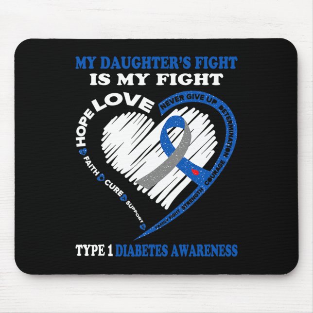 Alfombrilla De Ratón La lucha de mi hija es mi lucha contra la diabetes (Frente)