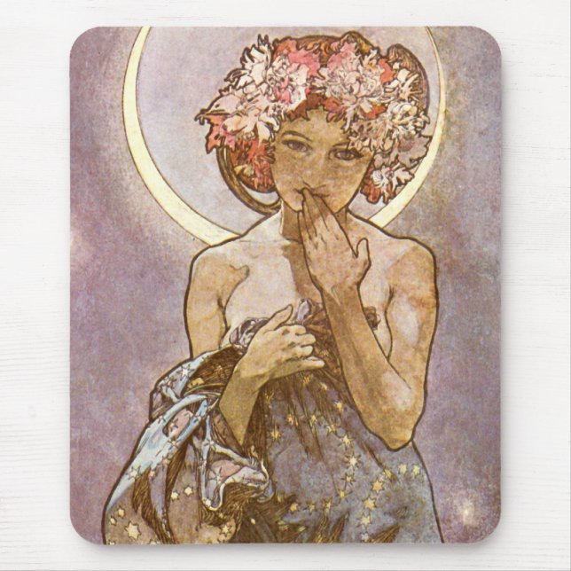 Alfombrilla De Ratón La luna ~ Alphones Mucha Mousepad (Frente)