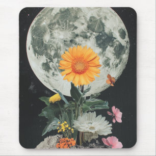 Alfombrilla De Ratón La Luna florece sobre el encanto rústico (2)