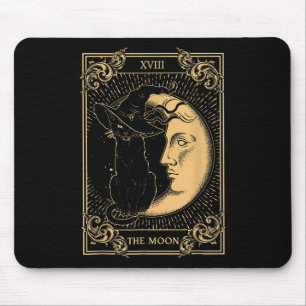 Alfombrilla De Ratón La luna Tarot Xvii inspiró al gato negro Gorra de