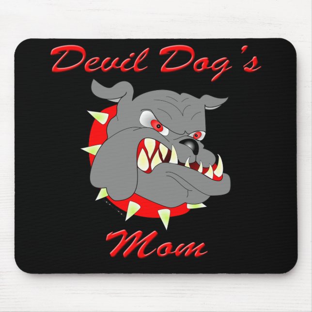 Alfombrilla De Ratón La mamá del perro de diablo del USMC (Frente)