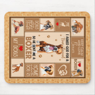 Alfombrilla De Ratón La manta de perro de la Boxer personalizada,
