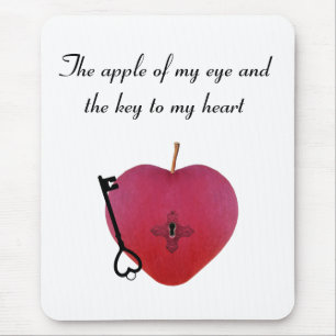 Alfombrilla De Ratón La manzana de mi ojo y la llave de mi corazón