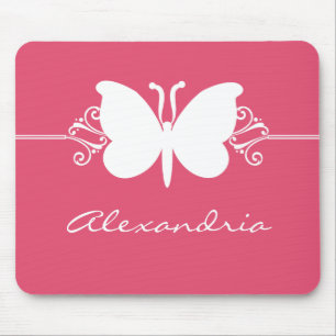 Alfombrilla De Ratón La mariposa magenta remolina Mousepad