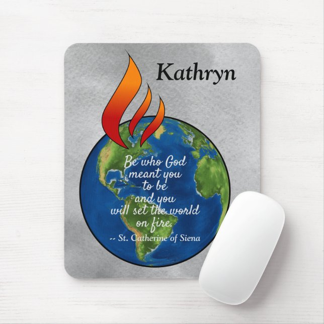 Alfombrilla De Ratón La más famosa St. Catherine de Siena cita la almoh (Con ratón)