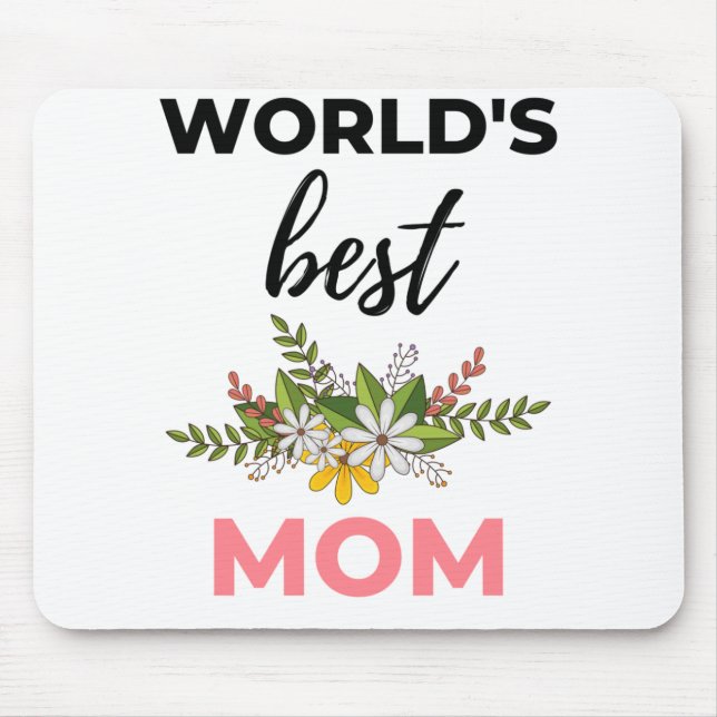 Alfombrilla De Ratón La mejor mamá del mundo negra (Frente)