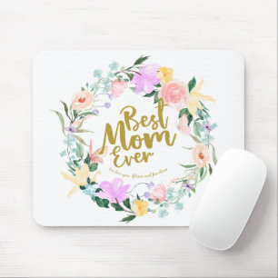 Alfombrilla De Ratón La Mejor Mamá Floral Personalizada