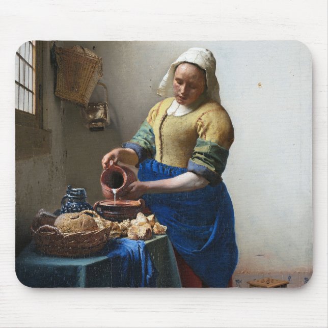 Alfombrilla De Ratón La Milkmaid, Johannes Vermeer, 1657-1658 (Frente)