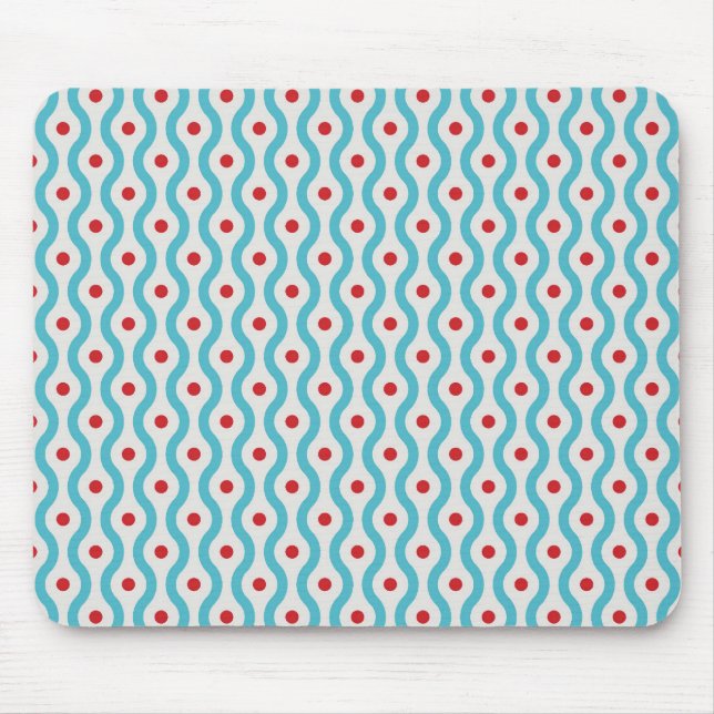 Alfombrilla De Ratón La MOD azul y el rojo circunda la funda del diseño (Frente)