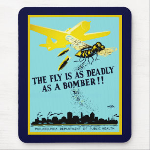 Alfombrilla De Ratón La mosca es tan mortal como un bombardero
