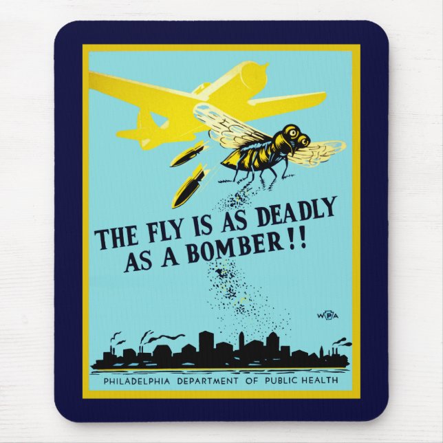 Alfombrilla De Ratón La mosca es tan mortal como un bombardero (Frente)