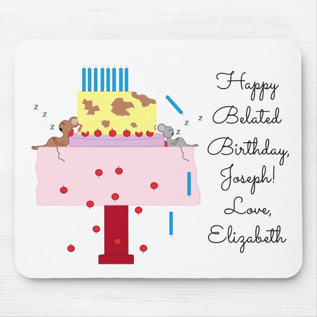 Alfombrilla De Ratón La Nap De La Tarde - Cumpleaños Atrasado: (Frente)
