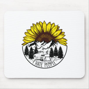 Alfombrilla De Ratón La naturaleza del girasol acampando divertida al a