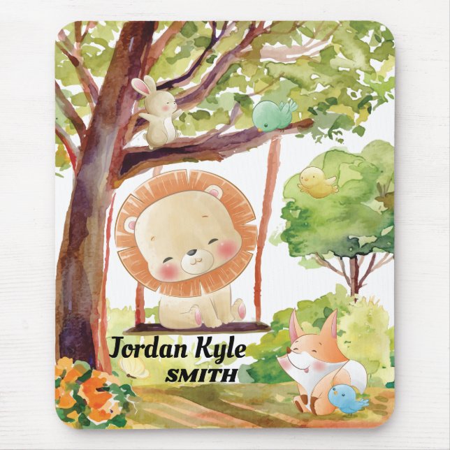 Alfombrilla De Ratón La naturaleza Rubor de León, Fox, Bunny y Birds (Frente)