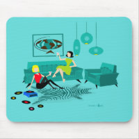La noche del chica retro en Mousepad