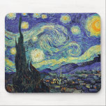 Alfombrilla De Ratón La noche estrellada de Van Gogh<br><div class="desc">Obra maestra de Van Gogh: Noche estrellada. La noche estrellada es un aceite sobre lienzo del pintor holandés post-impresionista Vincent van Gogh. Pintado en junio de 1889, se aprecia la vista desde la ventana de su asilo en Saint-Rémy-de-Provence, frente al este, justo antes de la salida del sol, con la...</div>