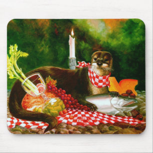 Alfombrilla De Ratón La nutria invade la comida campestre Mousepad