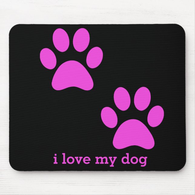 Alfombrilla De Ratón La pata imprime el perro Mousepad (Frente)