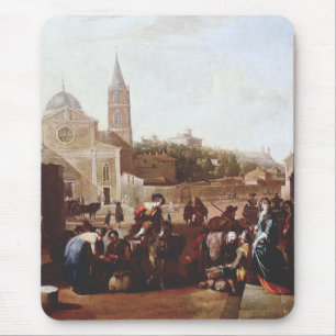 Alfombrilla De Ratón La Piazza del Popolo en Roma por Johannes Lingelba