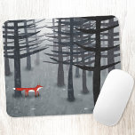 Alfombrilla De Ratón La pintura paisajística de Fox y Forest Ombré<br><div class="desc">Un zorro rojo salvaje se encuentra entre los pinos de un bosque oscuro. Un paisaje pintado para los amantes de la fauna,  los animales y la naturaleza.</div>