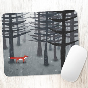 Alfombrilla De Ratón La pintura paisajística de Fox y Forest Ombré