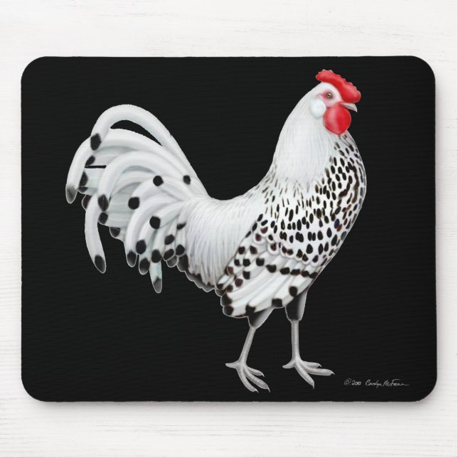Alfombrilla De Ratón La plata Spangled el pollo Mousepad de Hamburgo (Frente)