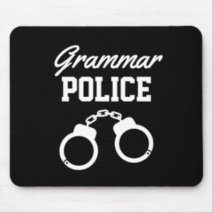 Alfombrilla De Ratón La policía de gramática cuida la almohadilla del