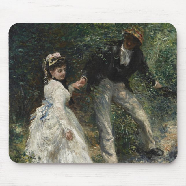 Alfombrilla De Ratón La Promenade Renoir Pareja Caminar Arte de pintura (Frente)