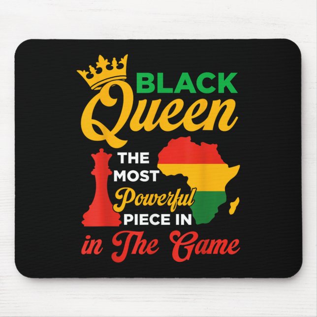Alfombrilla De Ratón La Reina Negra Ajedrez Poderosa Pieza En El Junet  (Frente)