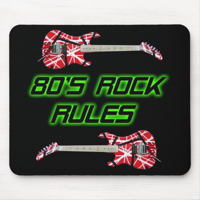 Alfombrilla De Ratón la roca de los años 80 gobierna Mousepad (Frente)