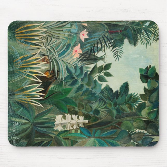 Alfombrilla De Ratón La Selva Ecuatorial (1909) de Henri Rousseau. (Frente)