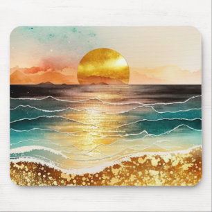 Alfombrilla De Ratón La Serie de Playa de Acuarela Diseño 3