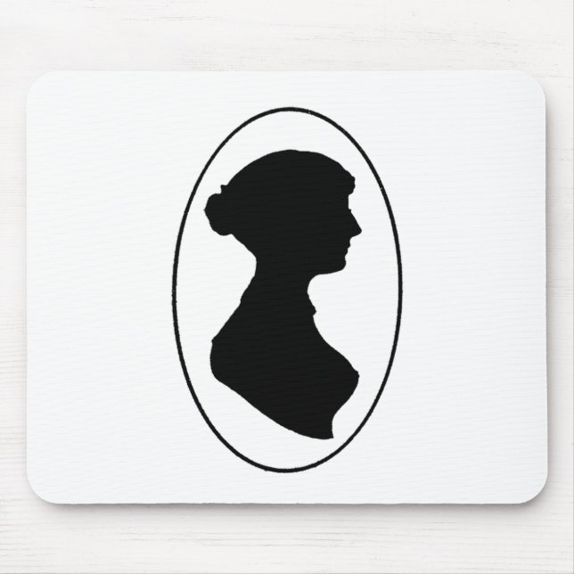 Alfombrilla De Ratón La silueta de Jane Austen (Frente)