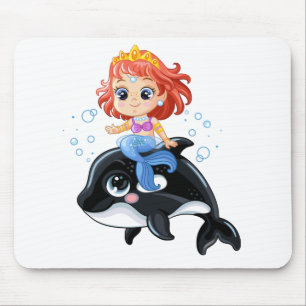 Alfombrilla De Ratón La sirena personalizado y la orca