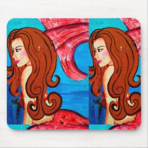 Alfombrilla De Ratón la sirena redheaded hermana el mousepad
