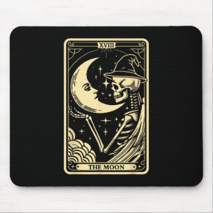 Alfombrilla De Ratón La tarjeta Moon Tarot Halloween Skeleton Witch Men