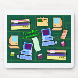 Alfombrilla De Ratón La tecnología es asombroso el arte retro de los ar