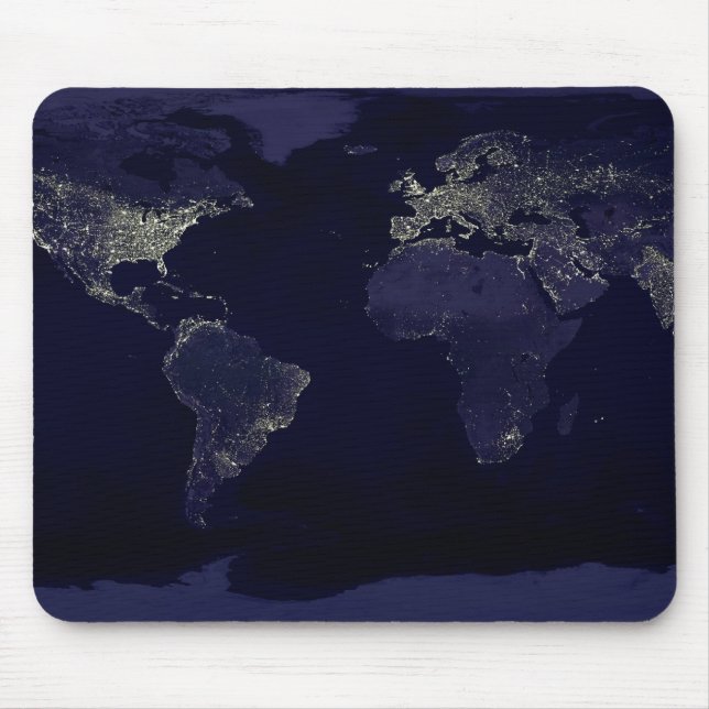 Alfombrilla De Ratón La Tierra de noche (Frente)