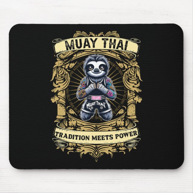Alfombrilla De Ratón La tradición se une al poder - Kickboxing y Muay T (Frente)