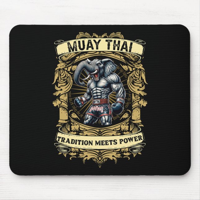 Alfombrilla De Ratón La tradición se une al poder: kickboxing y Muay Th (Frente)