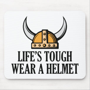 Alfombrilla De Ratón La vida dura lleva un casco