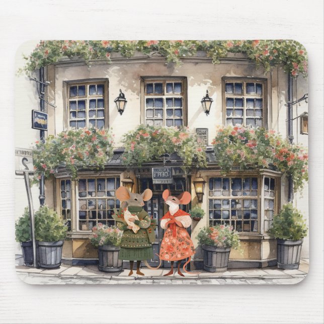Alfombrilla De Ratón La vida en la ciudad de los ratones - Los comercio (Frente)