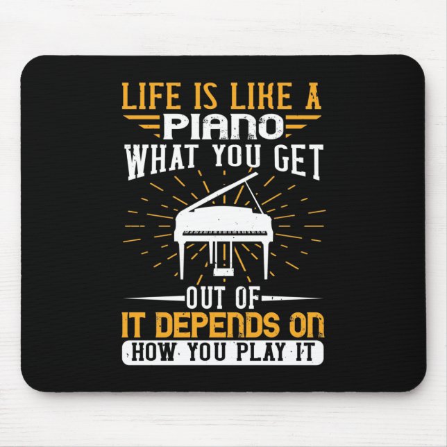Alfombrilla De Ratón La Vida Es Como Un Piano (Frente)