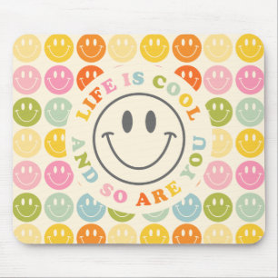 Alfombrilla De Ratón La vida es Guay feliz sonriente Emoji facial
