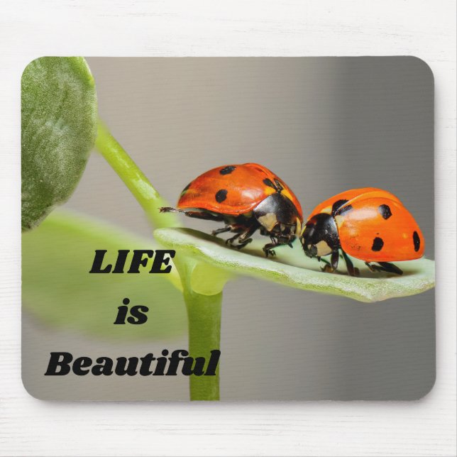 Alfombrilla De Ratón La vida es hermosa - Ladybug (Frente)