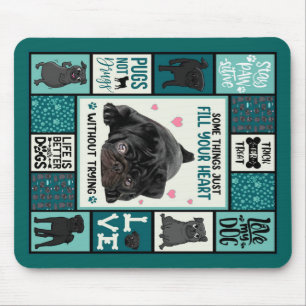 Alfombrilla De Ratón La vida es mejor con la manta de perros pug