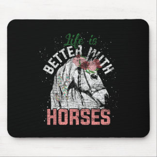 Alfombrilla De Ratón La Vida Es Mejor Con Los Caballos De Caballo Monta