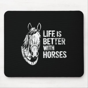 Alfombrilla De Ratón La Vida Es Mejor Con Los Caballos Divertidos Para 