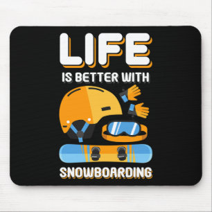 Alfombrilla De Ratón La Vida Es Mejor Con Snowboard Gift Gracioso Snowb